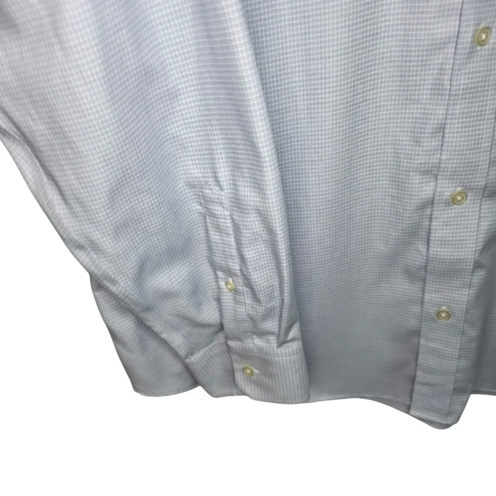 Banana Republic Dress Shirt Mens 18-18.5 XXL Blue Button No Iron Slim Fit Career